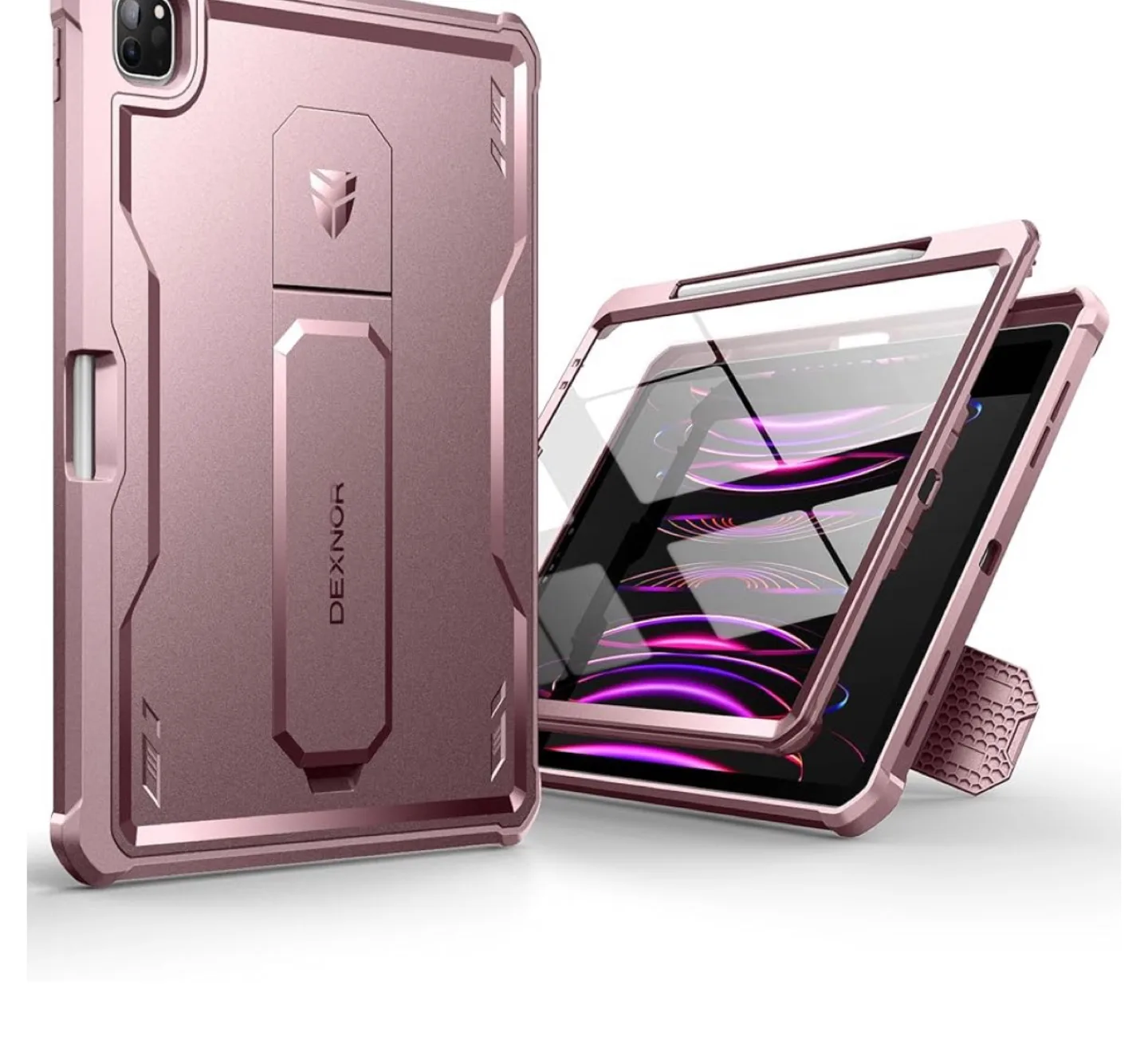 Rose Gold DEXNOR iPad Case with Built-in Kickstand image indicator(10)