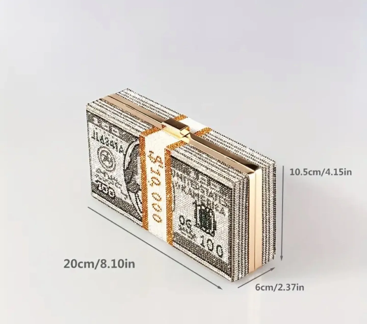 Rhinestone-Encrusted Money Stack Clutch image indicator(2)