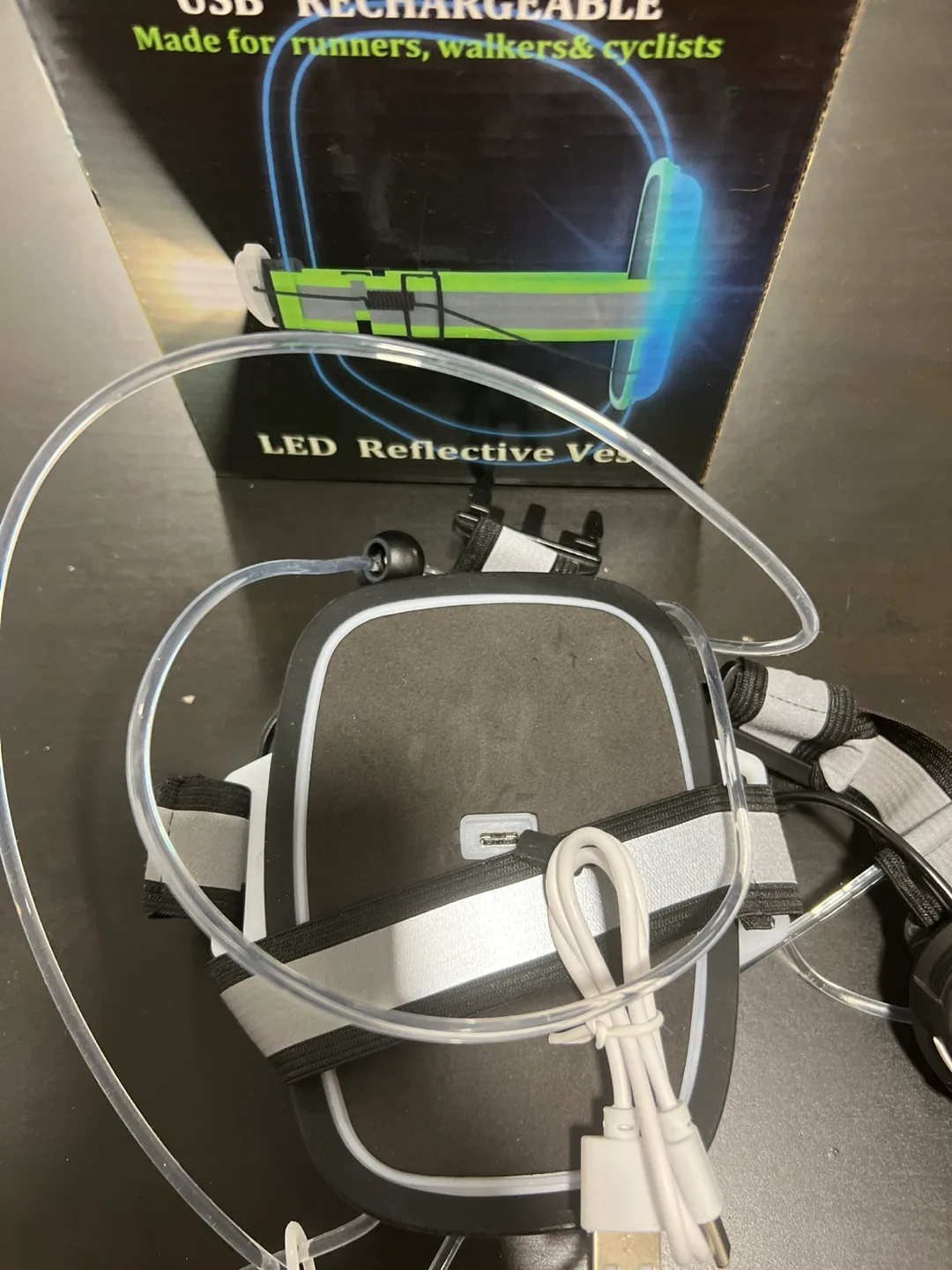 LED Running Light Vest Rechargeable USB Reflective Vest image indicator(6)