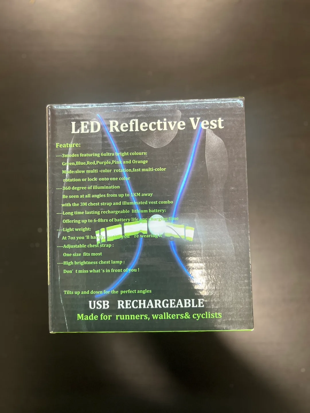 LED Running Light Vest Rechargeable USB Reflective Vest image indicator(8)