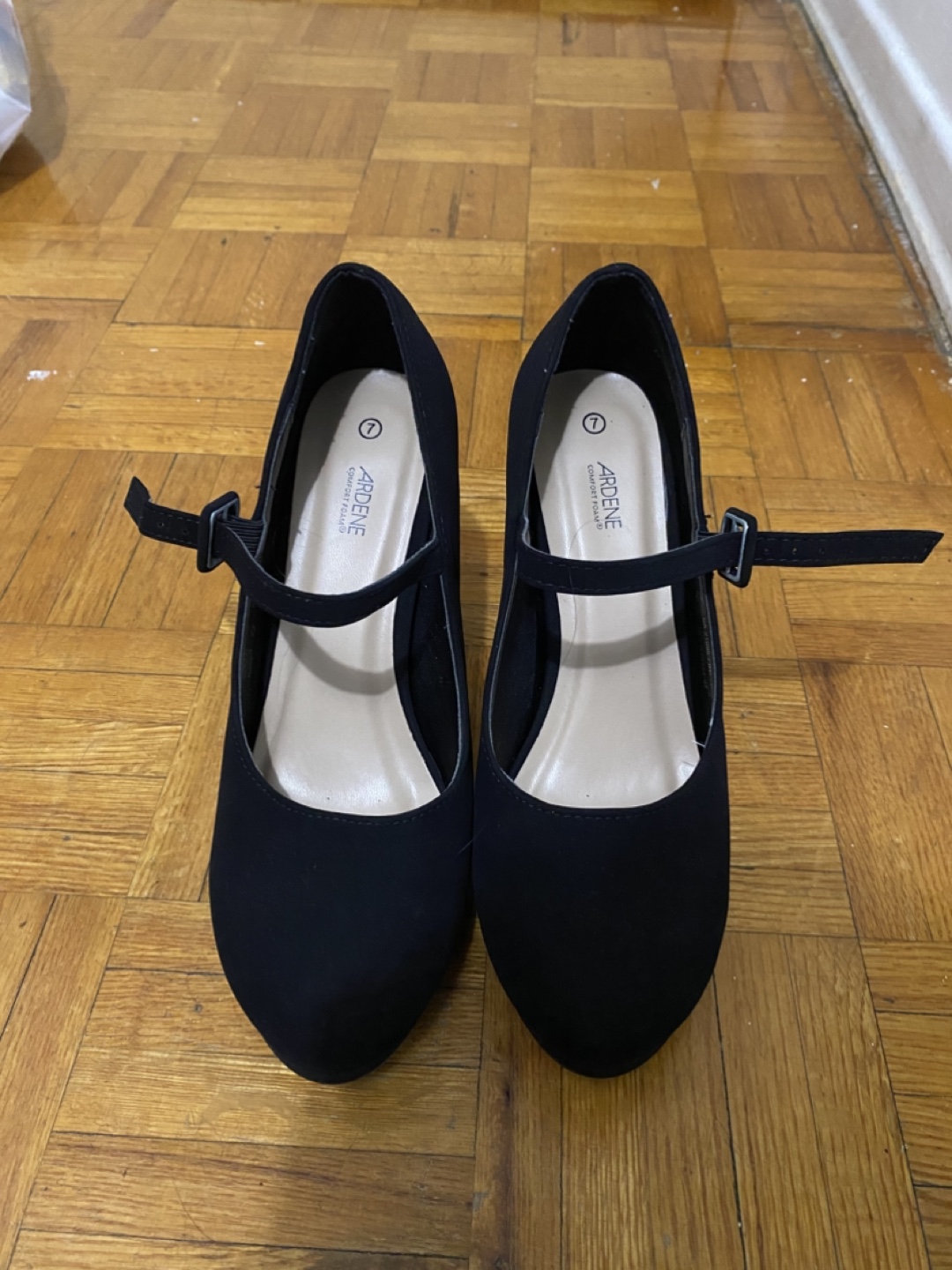 Black Suede Mary Jane Heels