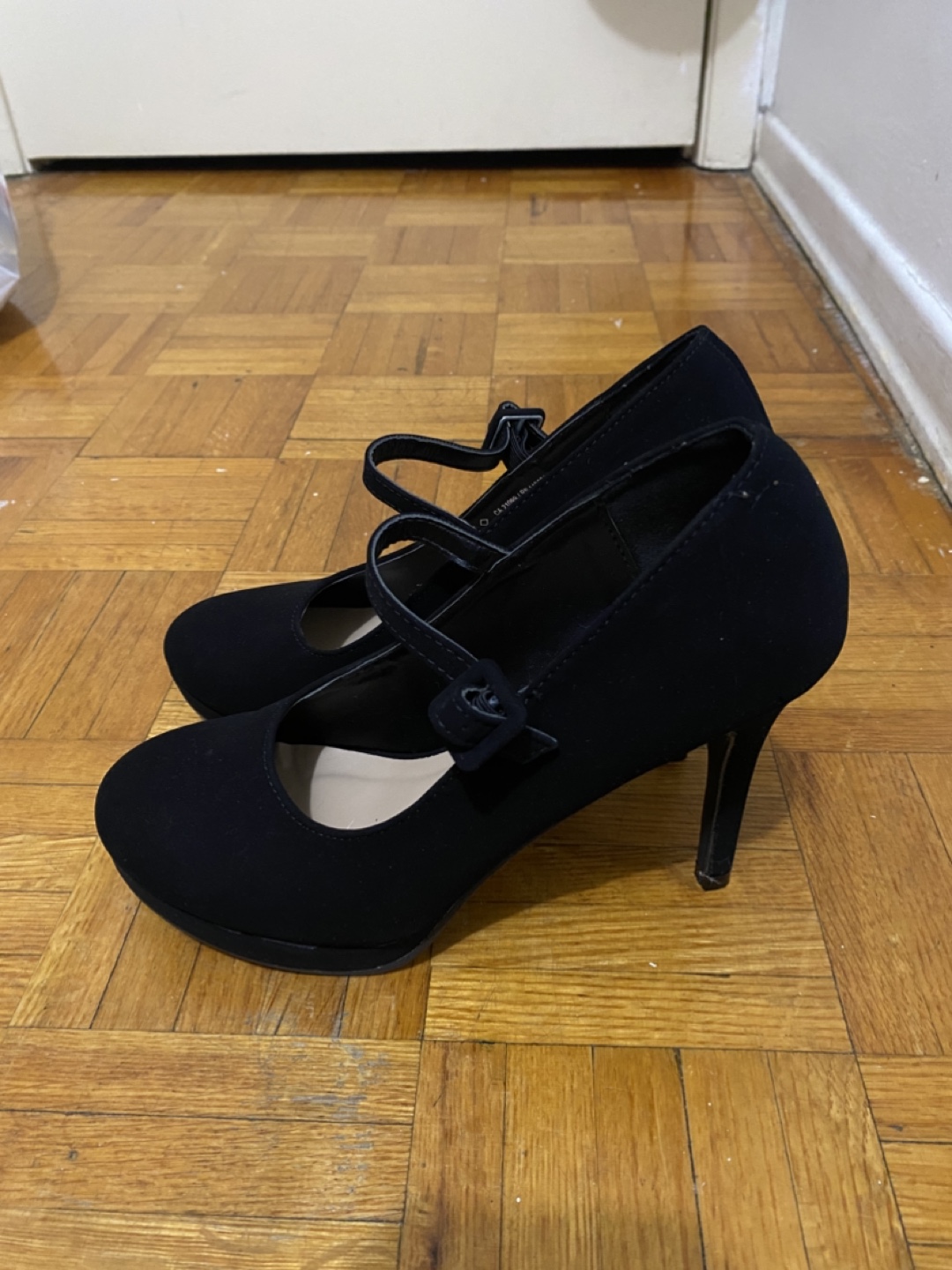 Black Suede Mary Jane Heels - photo 2