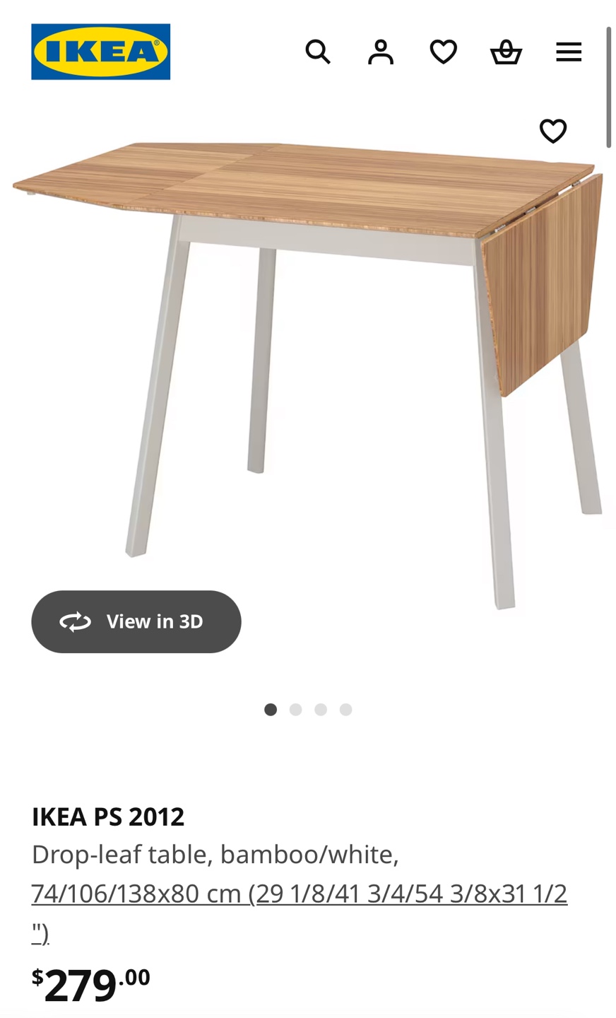 IKEA PS 2012 Drop-Leaf Table and Four Chairs - photo 5