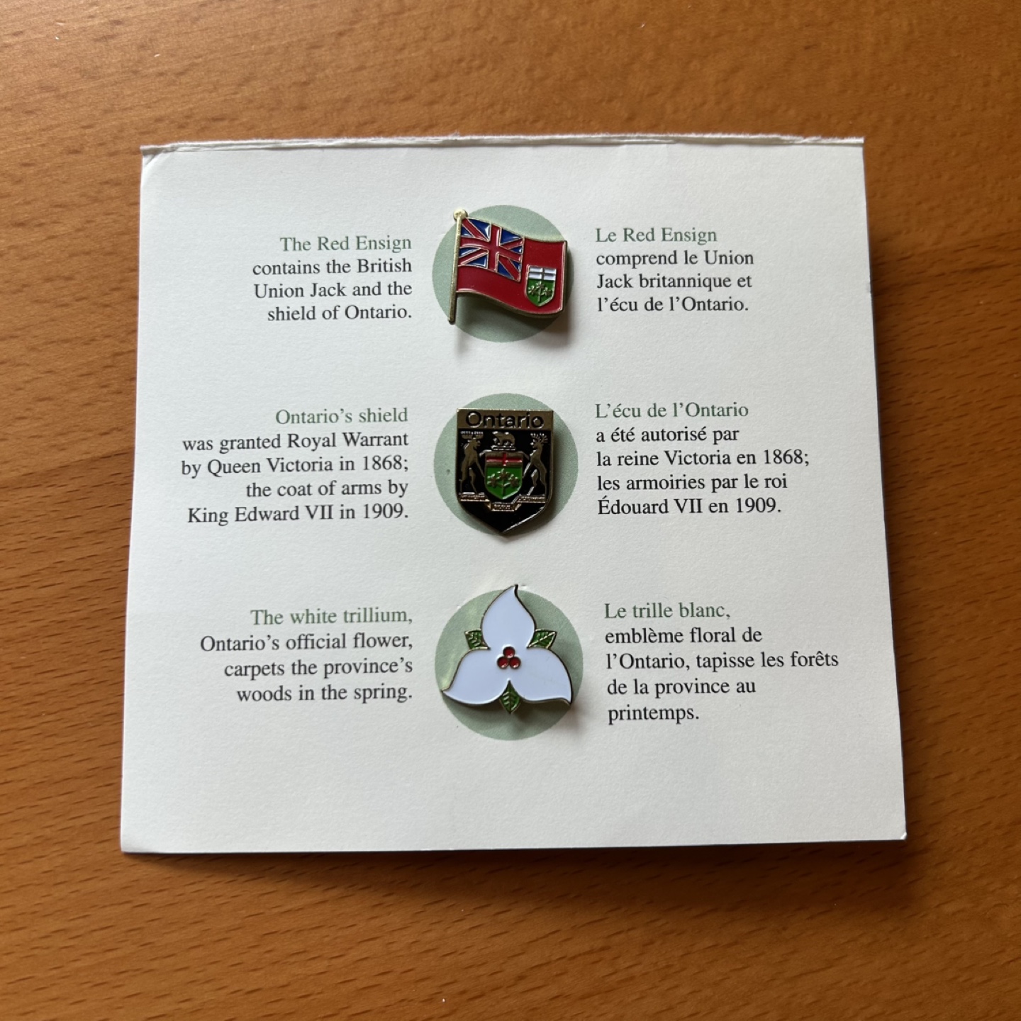 Ontario Provincial Flag, Coat of Arms & Trillium Enamel Pins