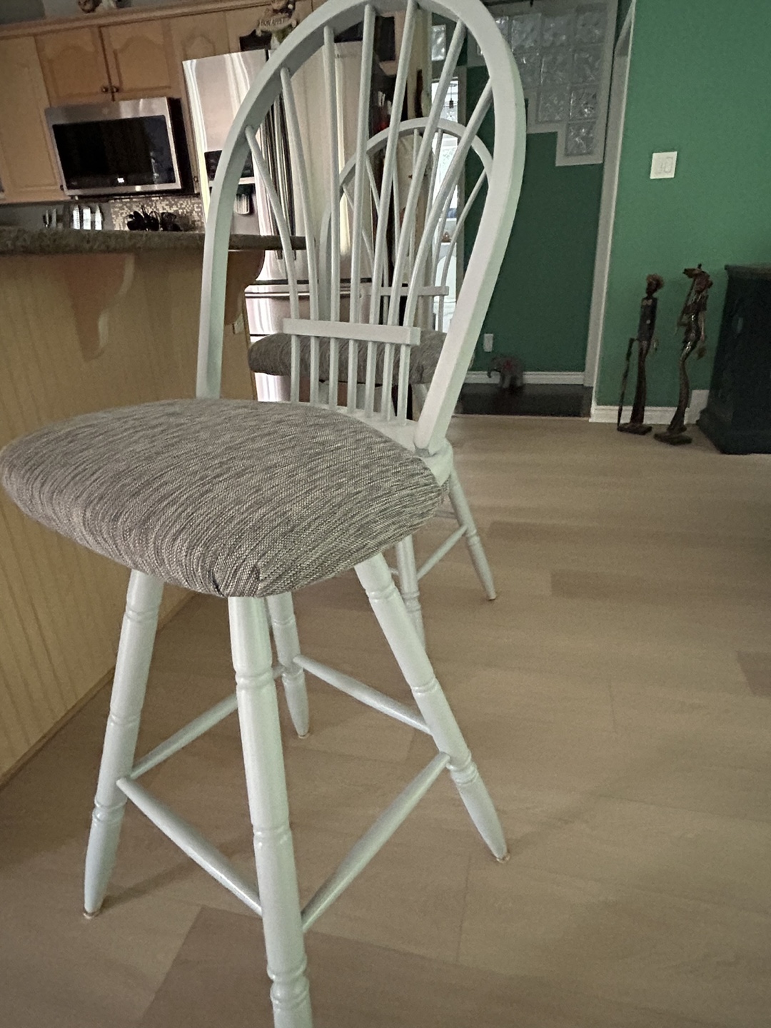 Set of Three Refinished Kitchen Stools - photo 4