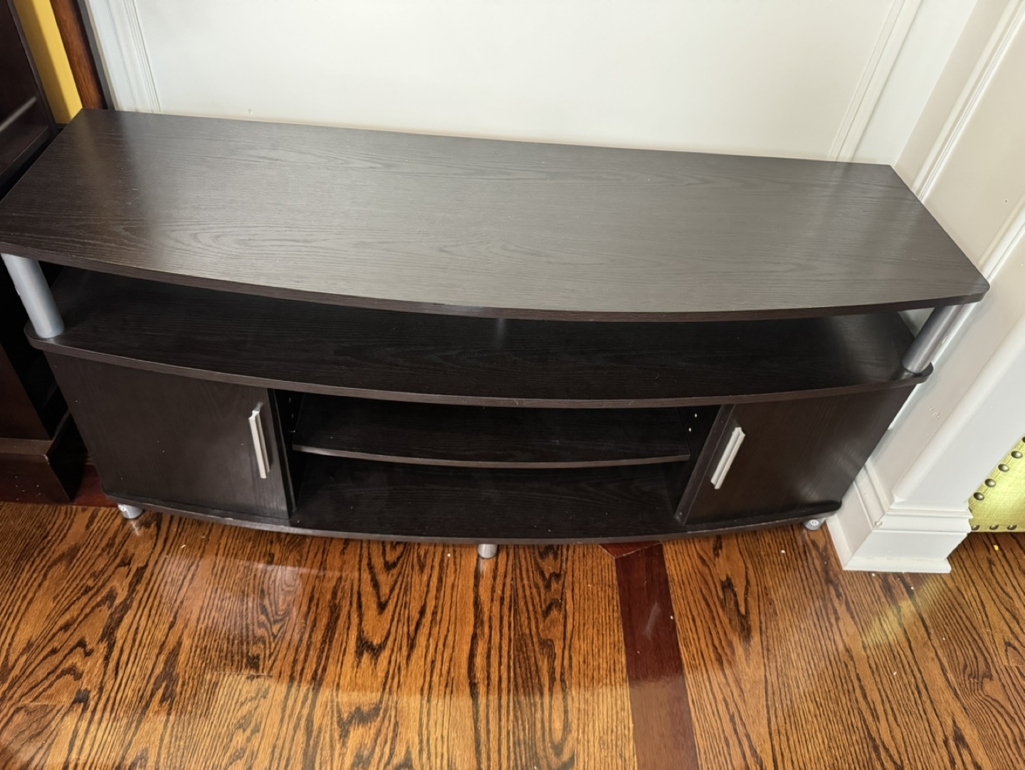 Dark Brown Entertainment Center with Silver Accents - photo 2