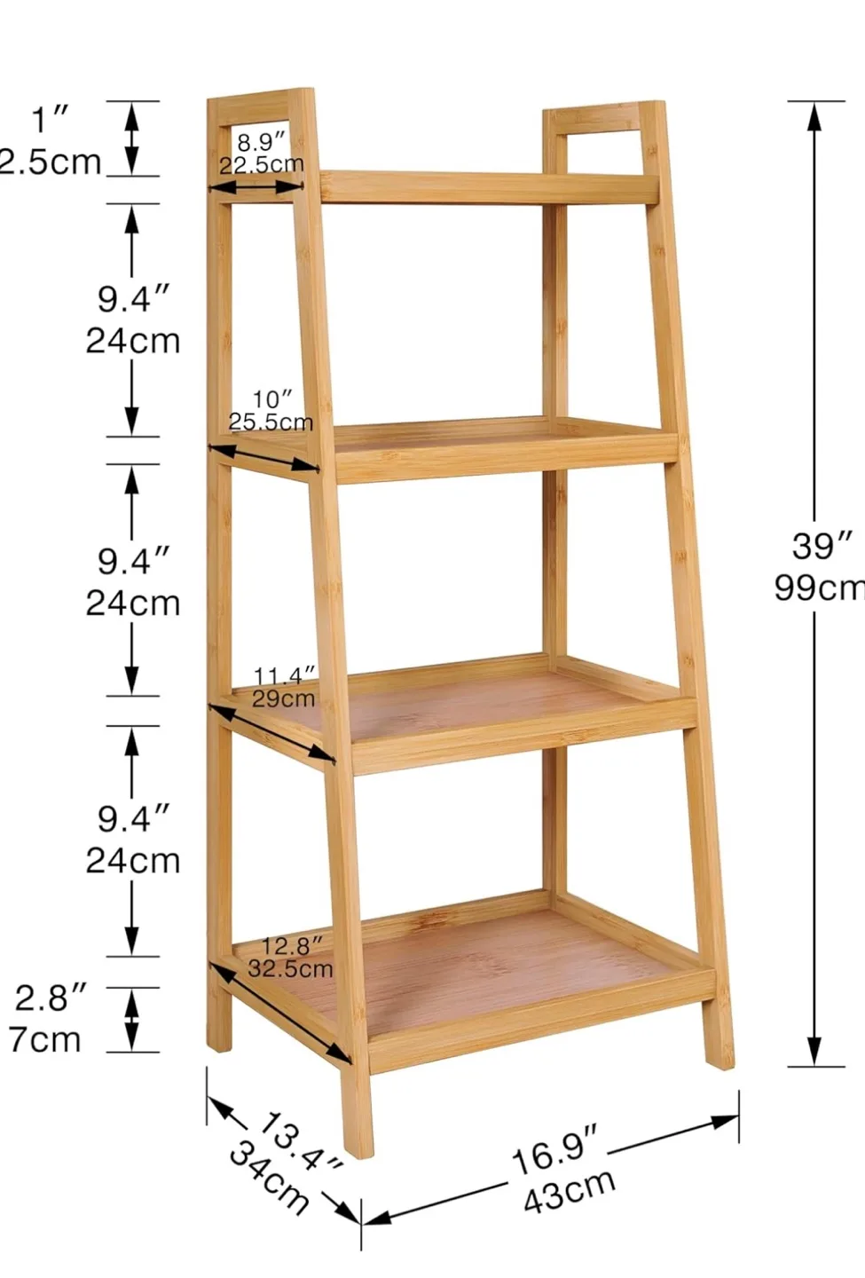Bamboo Ladder Shelf image indicator(3)