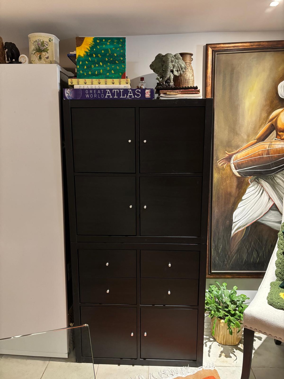 IKEA Kallax 8 Cube Shelving Unit - Black-Brown
