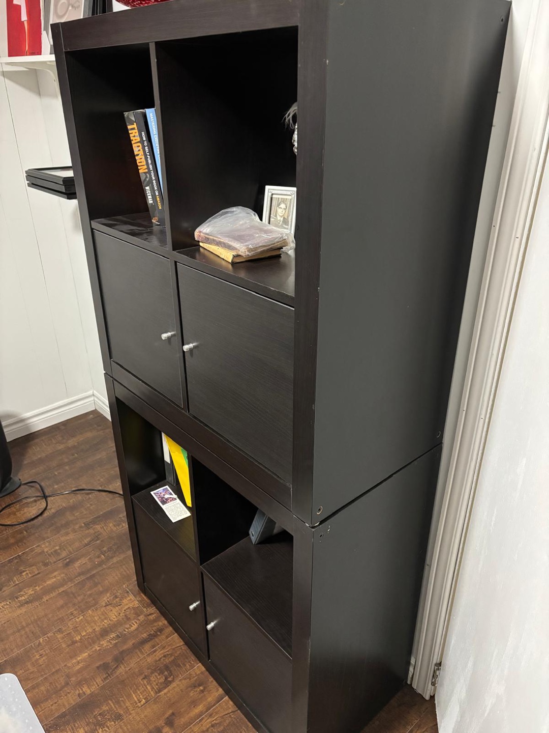 IKEA Kallax 8 Cube Shelving Unit - Black-Brown - photo 3