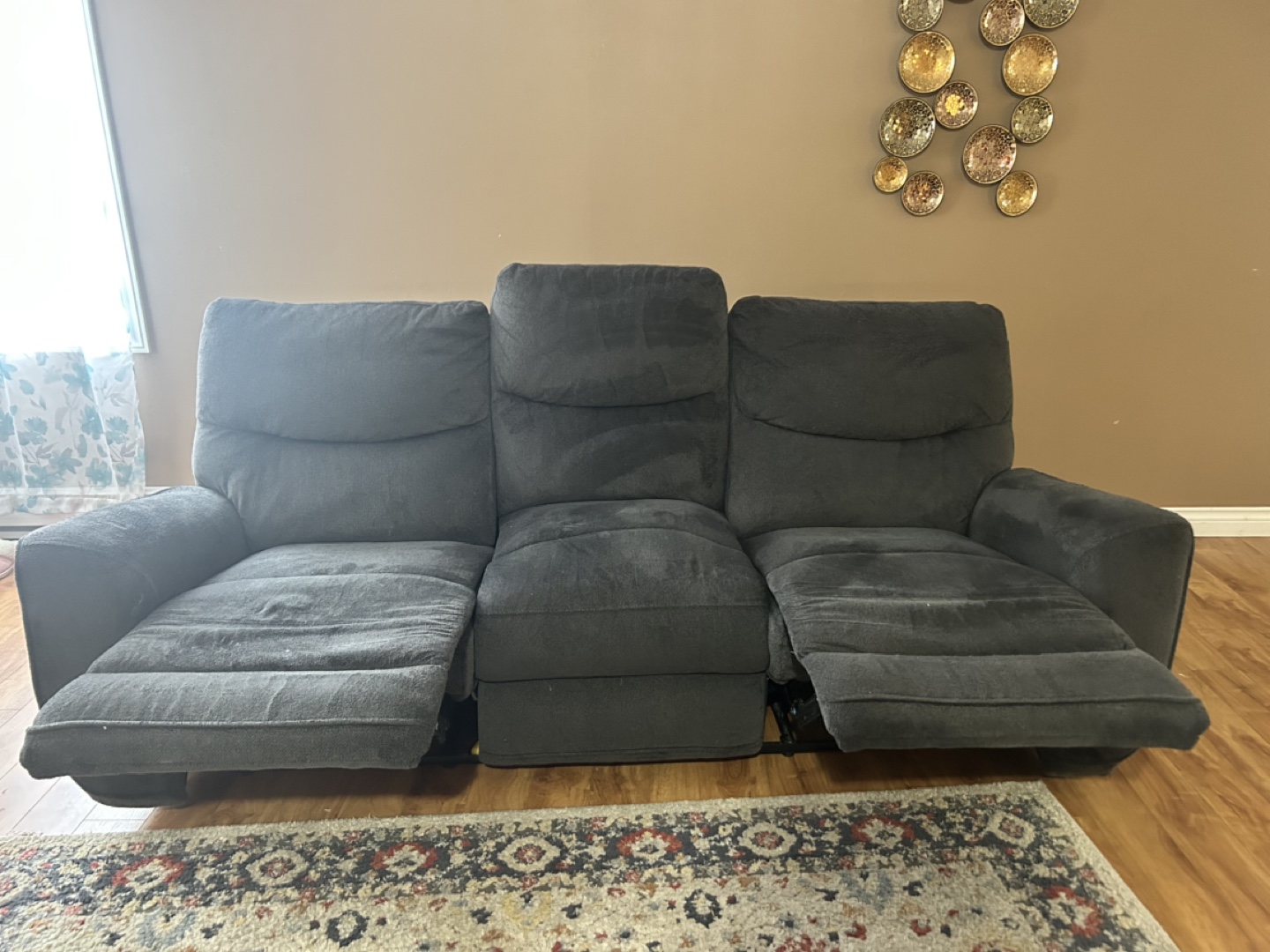 Reclining Sofa - Dark Grey - photo 2