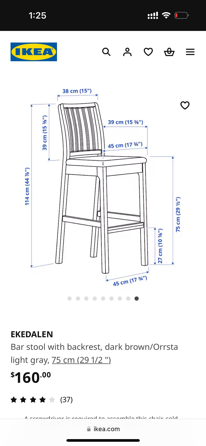 IKEA EKEDALEN Bar Stools - Pair - photo 4
