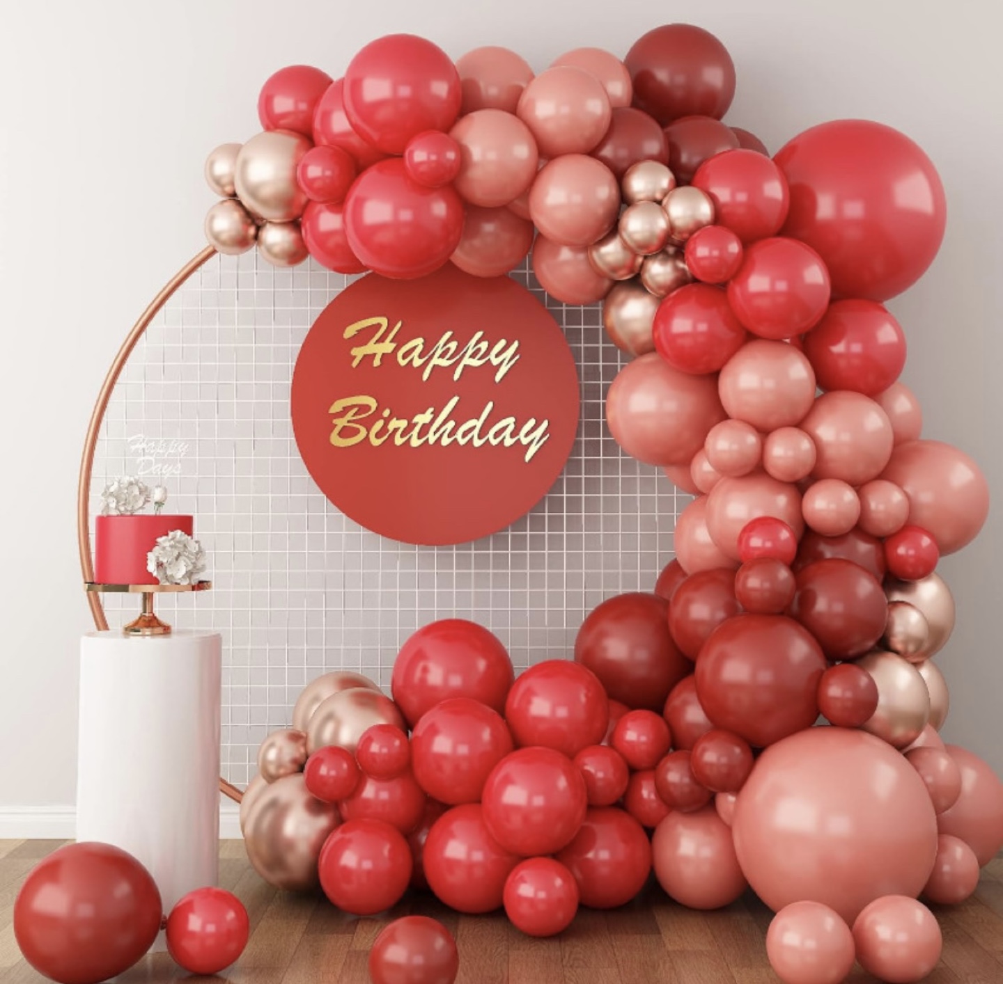 112pc red and pink balloon garland kit