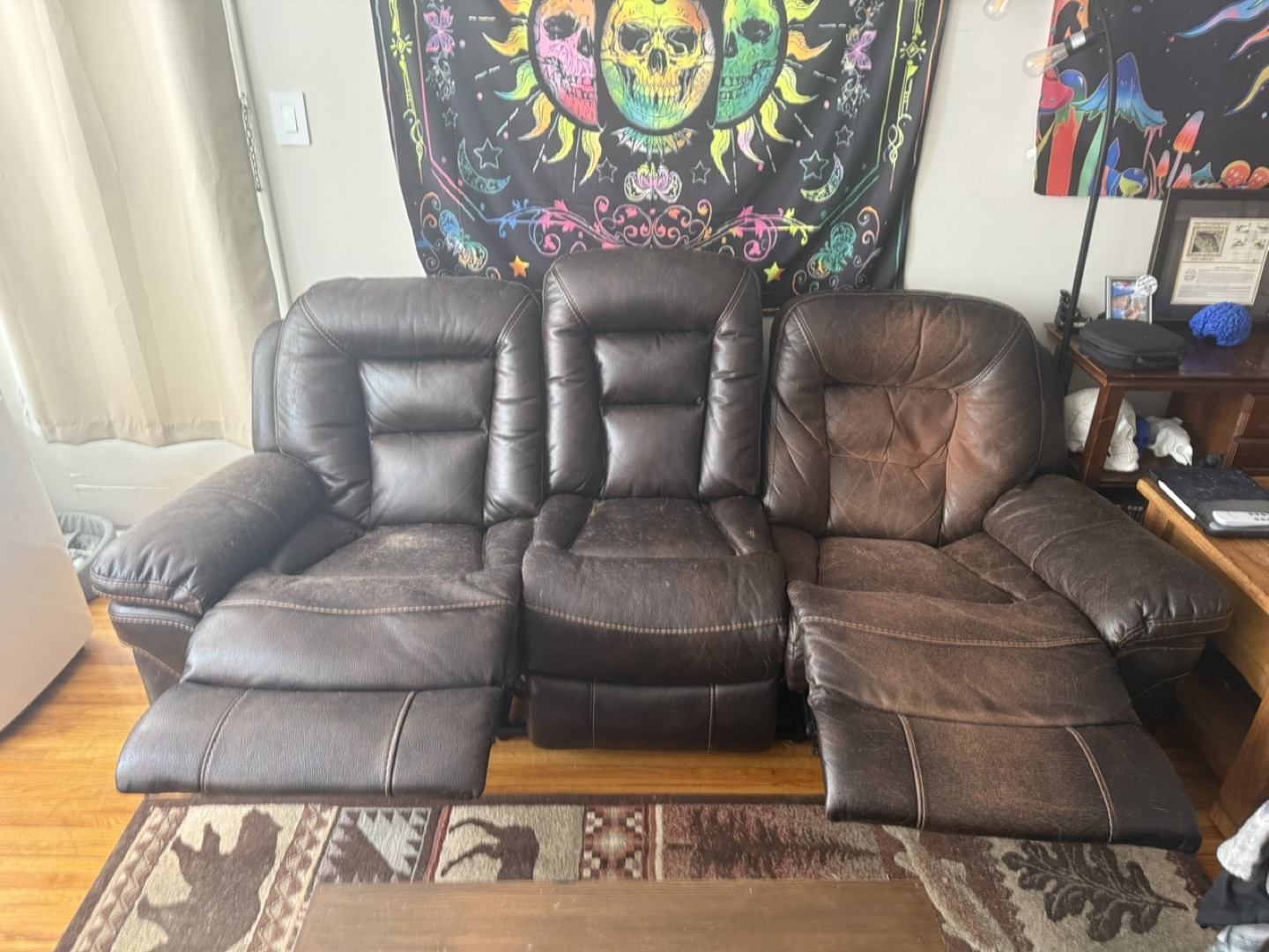Brown Reclining Sofa - photo 2
