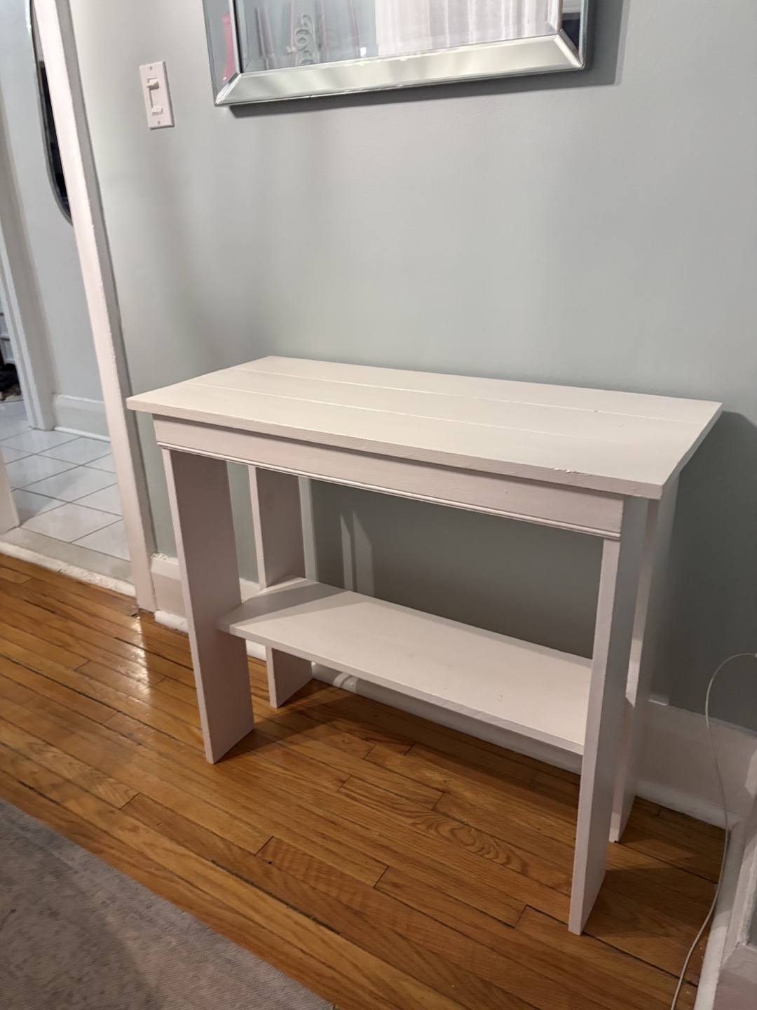 White Console Table with Shelf