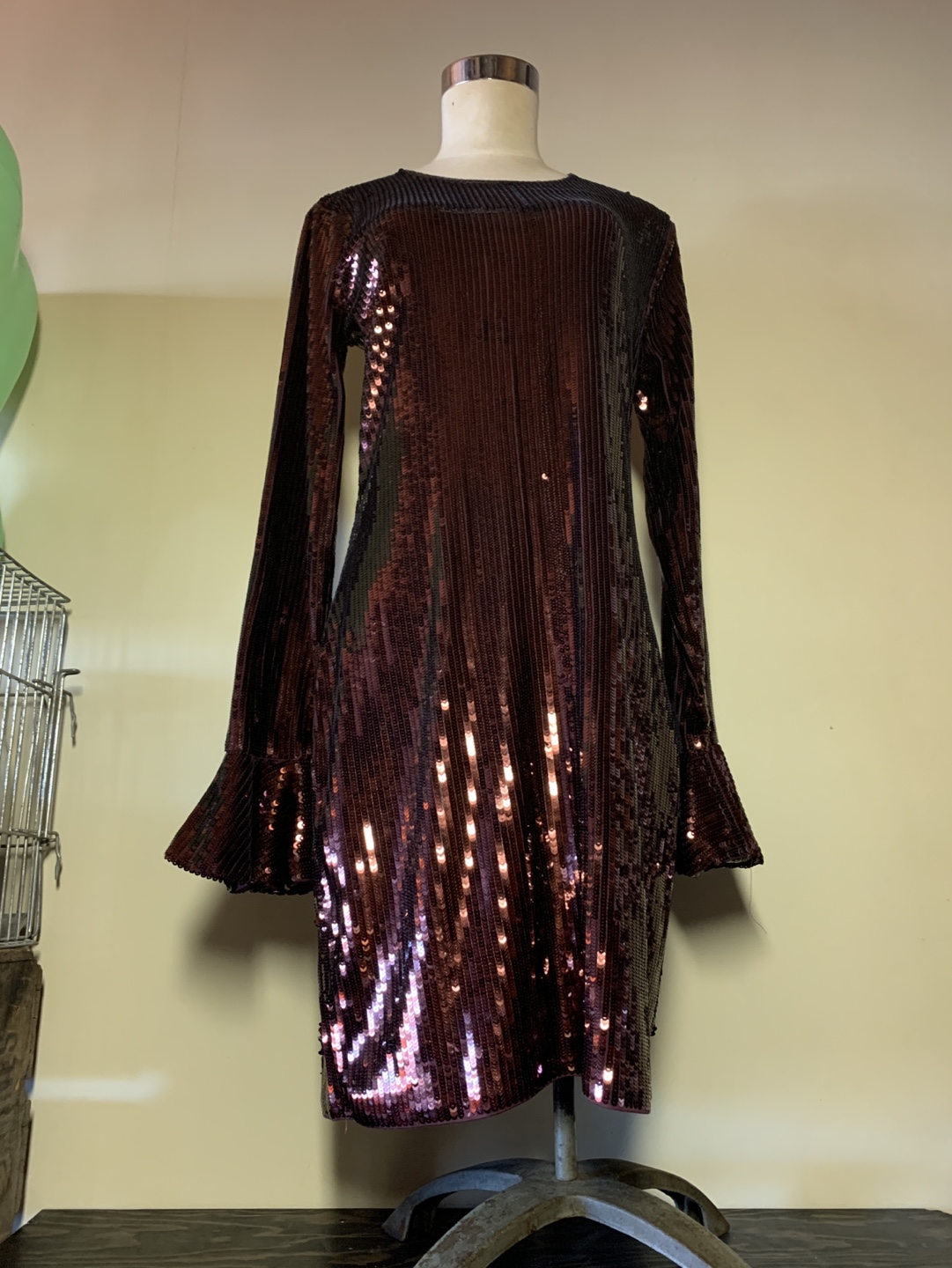 Michael Kors Sequin Mini Dress with Bell Sleeves - photo 5