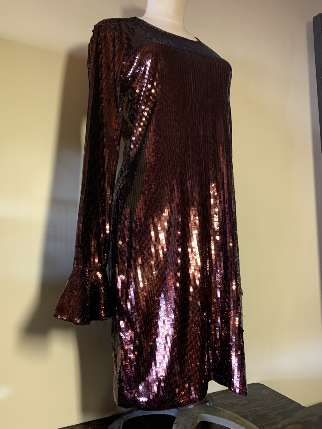 Michael Kors Sequin Mini Dress with Bell Sleeves - photo 3