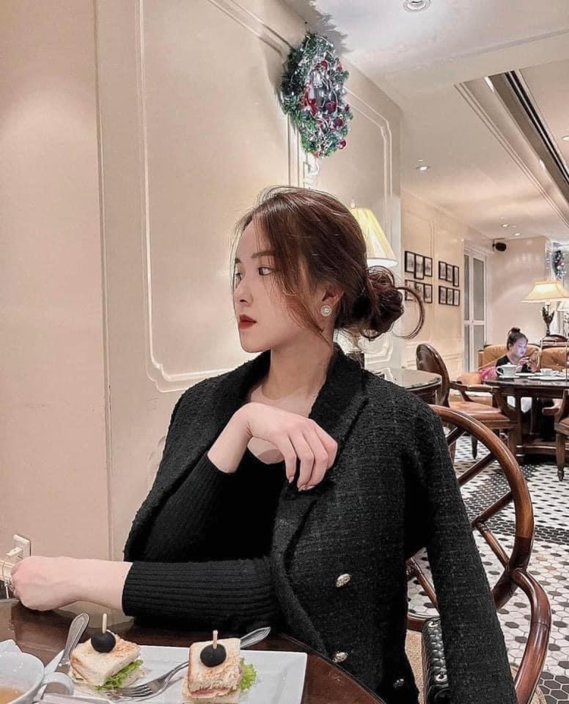 Zara Black Tweed Double-Breasted Blazer - photo 5
