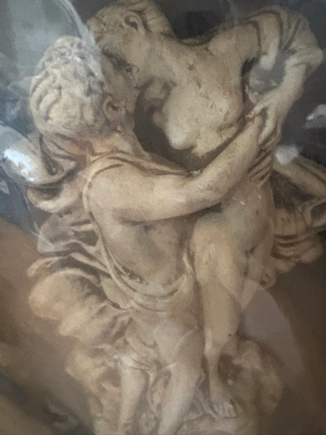 Beautiful Framed Sculpture of Embracing Lovers image indicator(4)