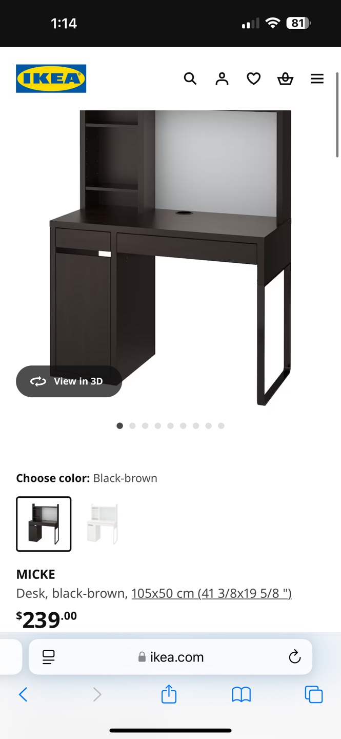 IKEA MICKE Desk - Black-Brown - photo 4