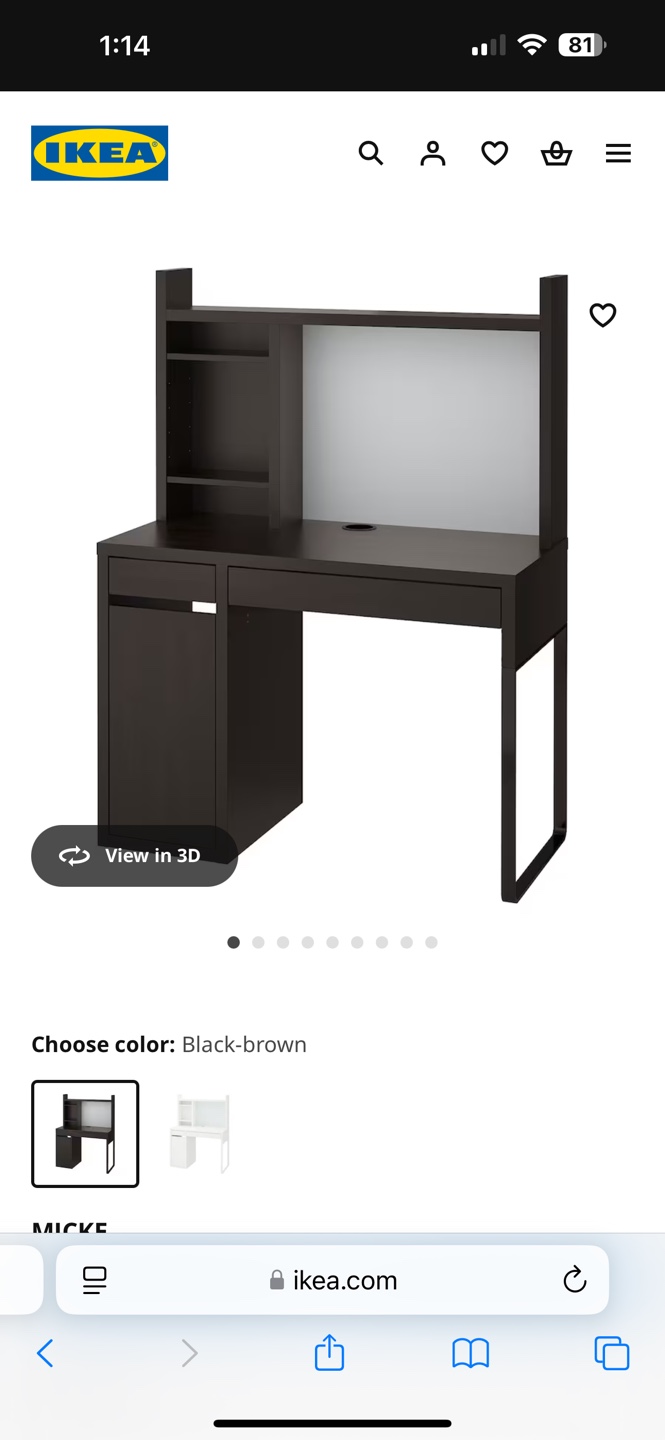 IKEA MICKE Desk - Black-Brown - photo 2