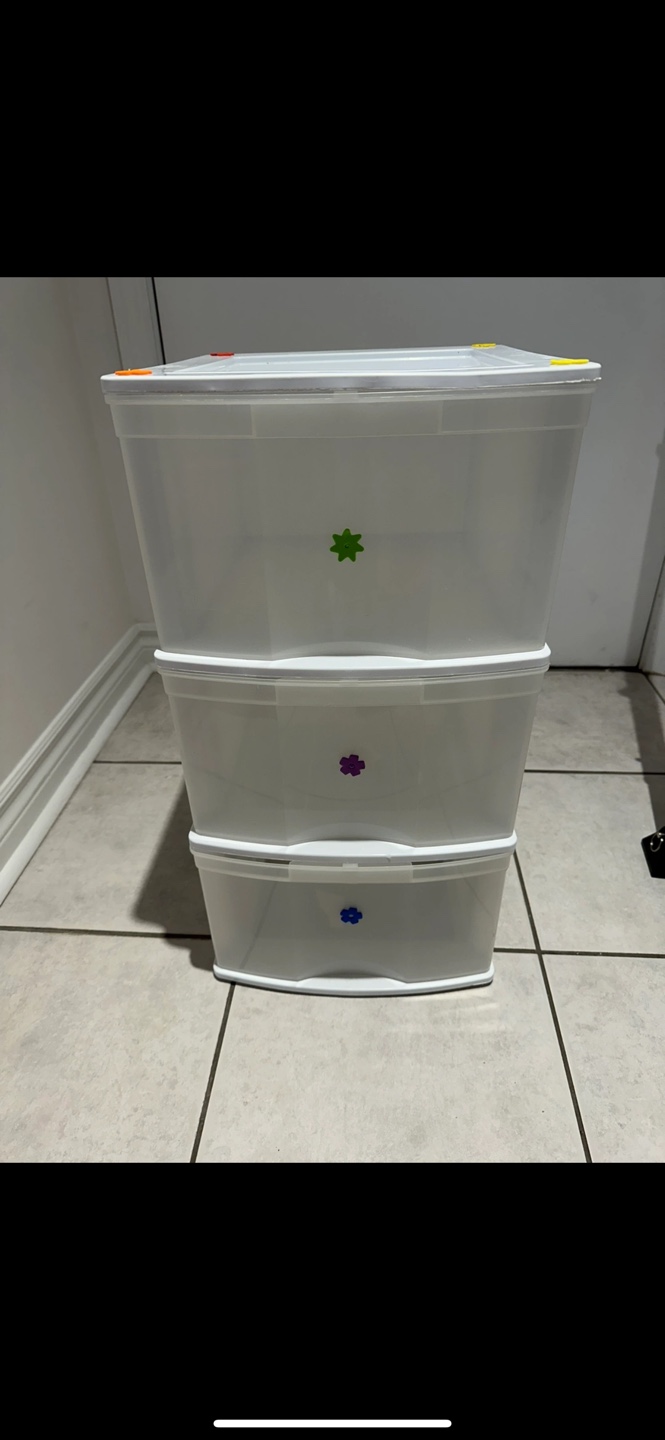 Three-Drawer Plastic Storage Unit