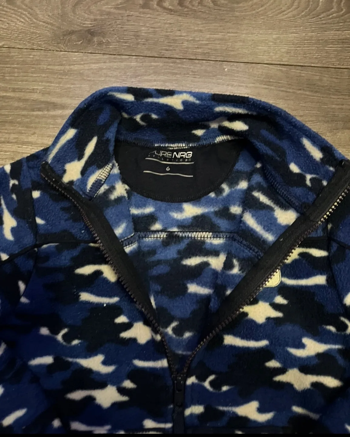 Kids' Size 6 Blue Camo Fleece Jacket image indicator(2)