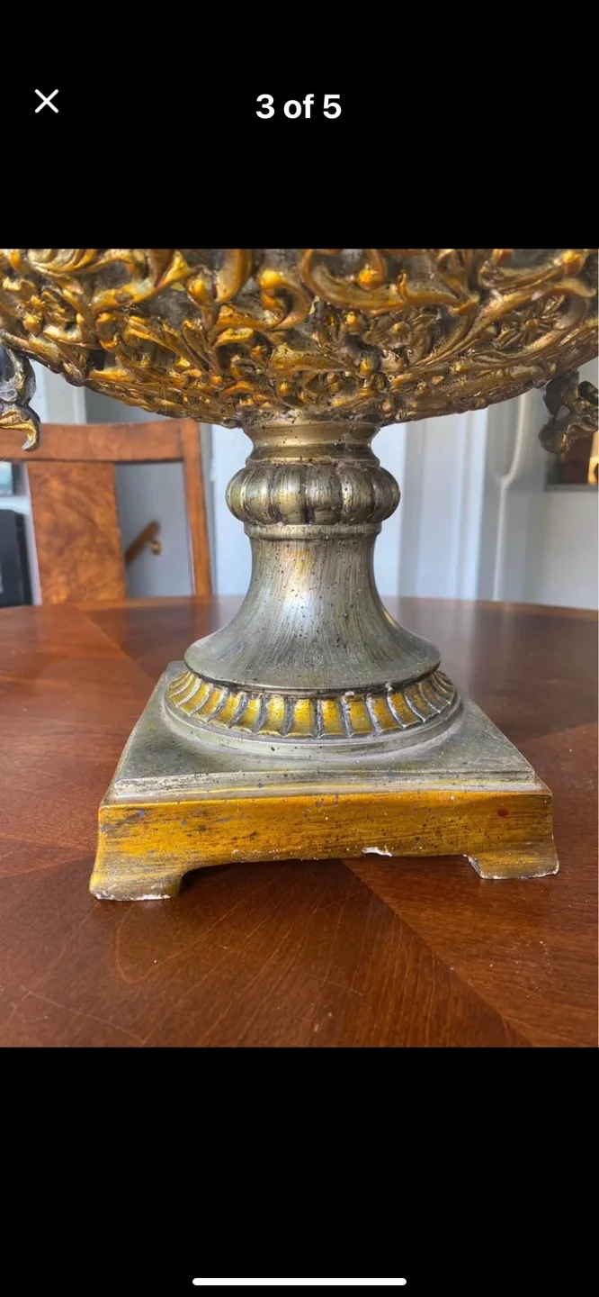 Ornate Gold and Silver Pedestal Bowl image indicator(5)