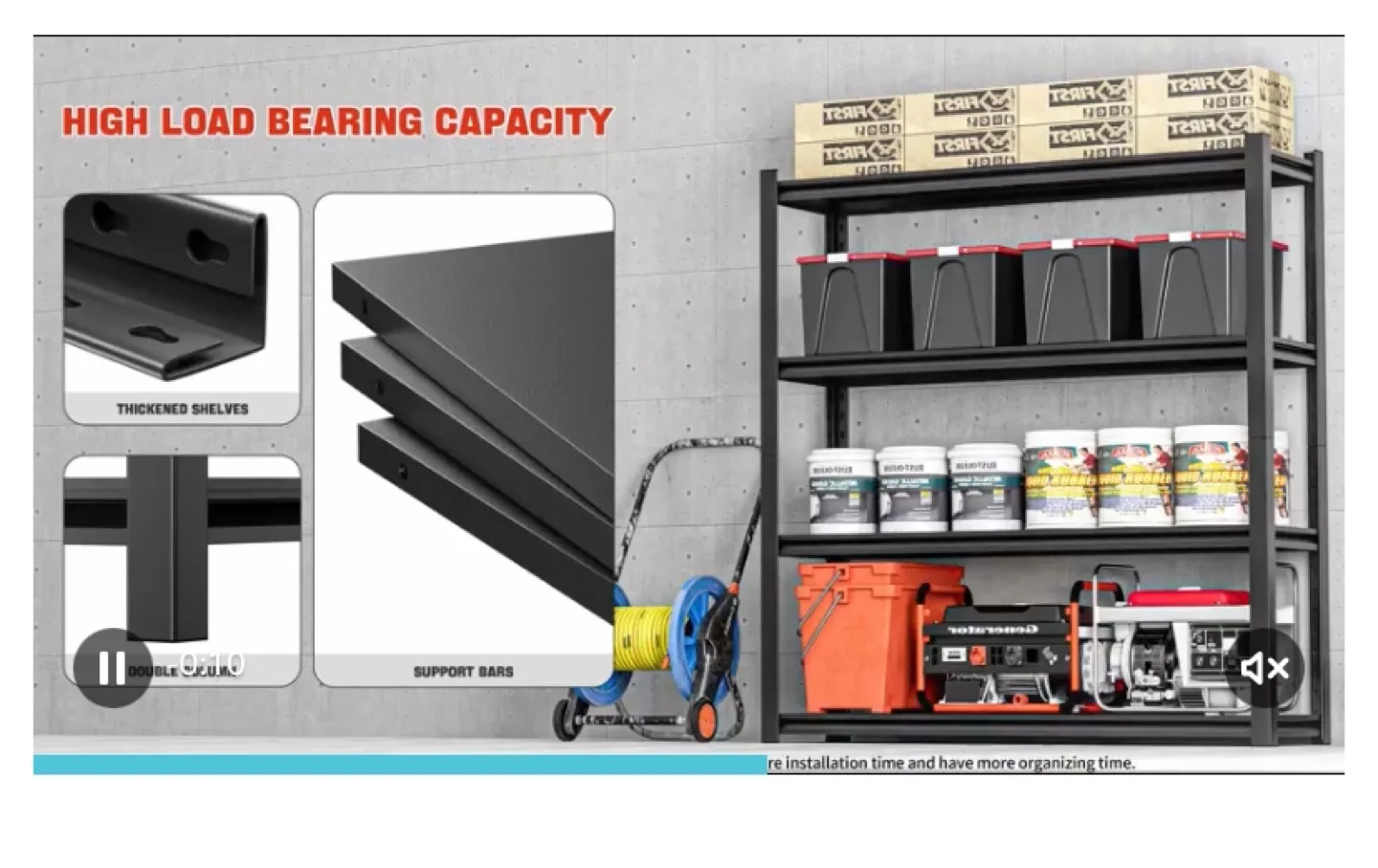 Heavy-duty 5-shelf metal rack image indicator(5)