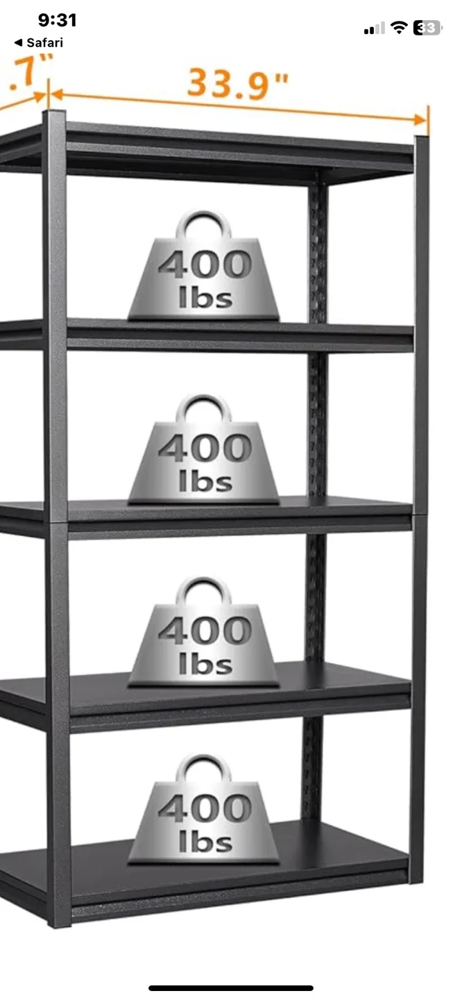 Heavy-duty 5-shelf metal rack image indicator(4)