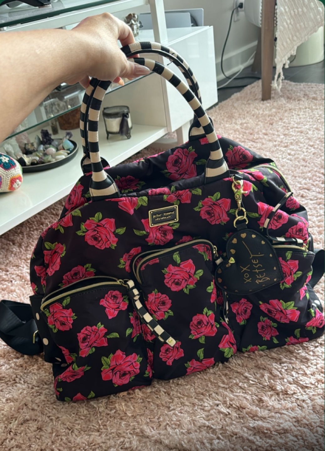Betsey Johnson Rose Print Travel Bag