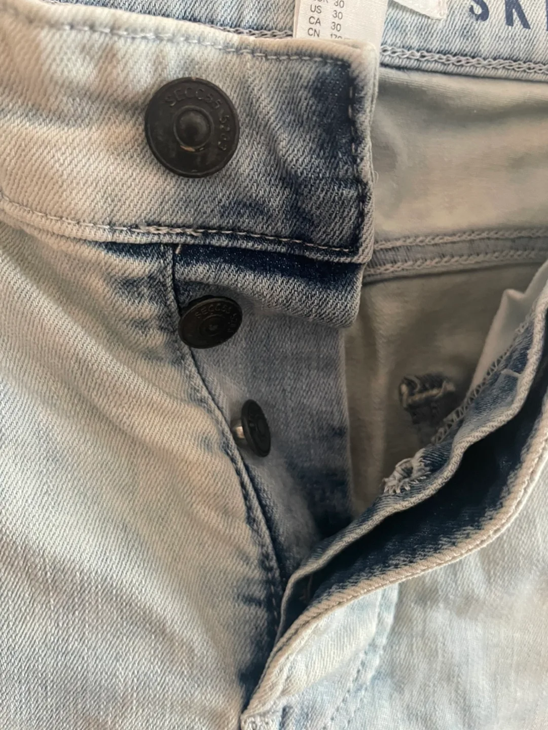 H&M Coachella Official Collection Skinny Jeans Shorts Size 30 image indicator(3)