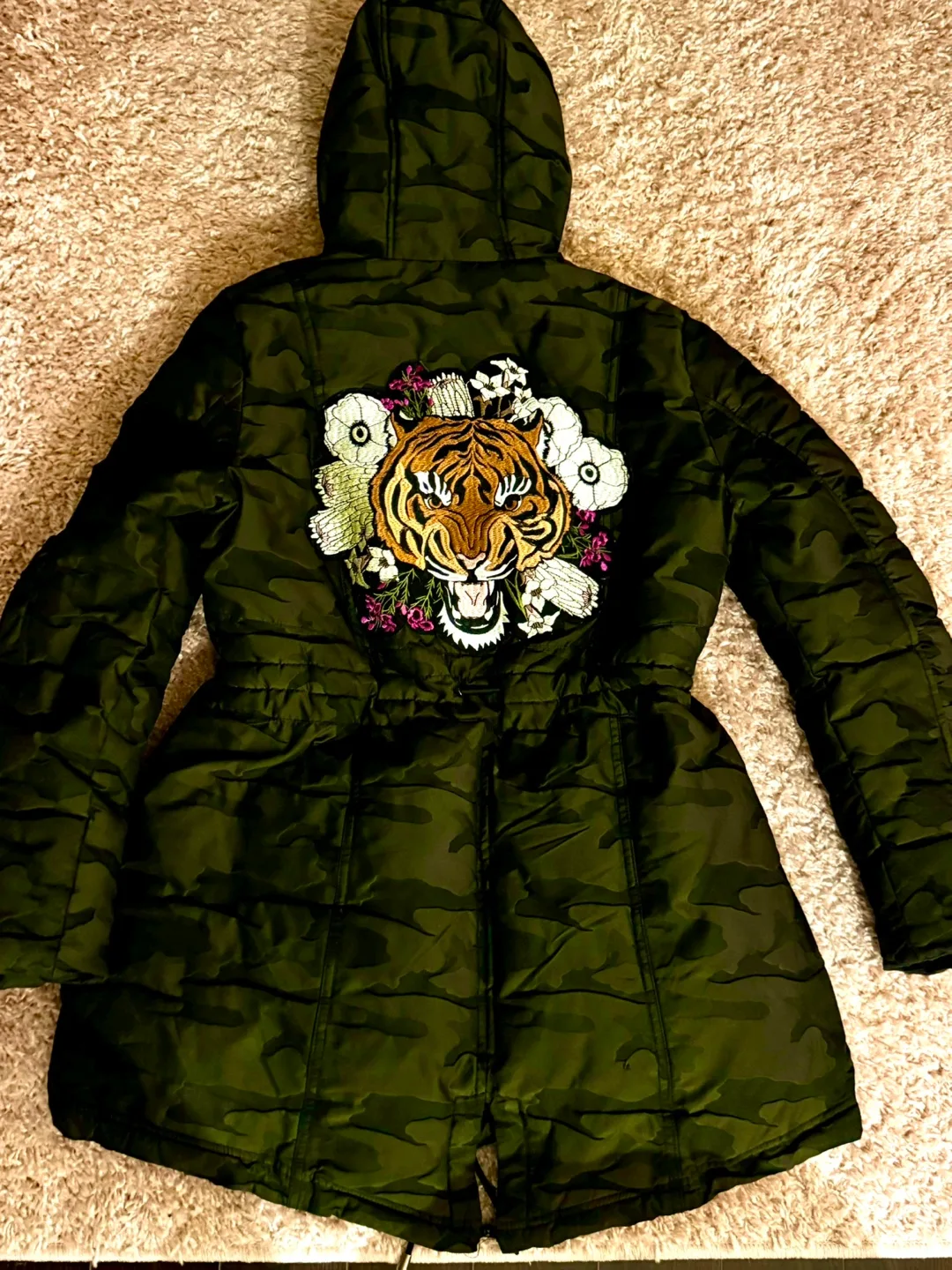 Cute Tiger Embroidered Winter Jacket thumbnail