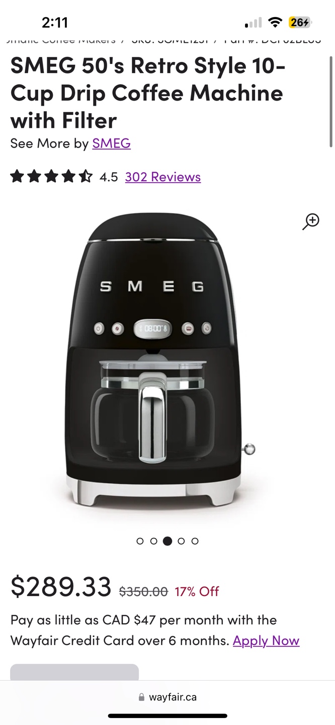 SMEG 50's Retro Style 10-Cup Drip Coffee Machine - photo 2