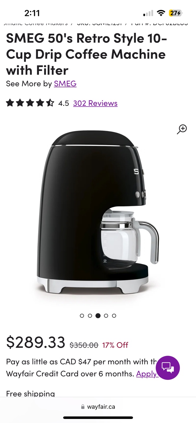 SMEG 50's Retro Style 10-Cup Drip Coffee Machine - photo 4