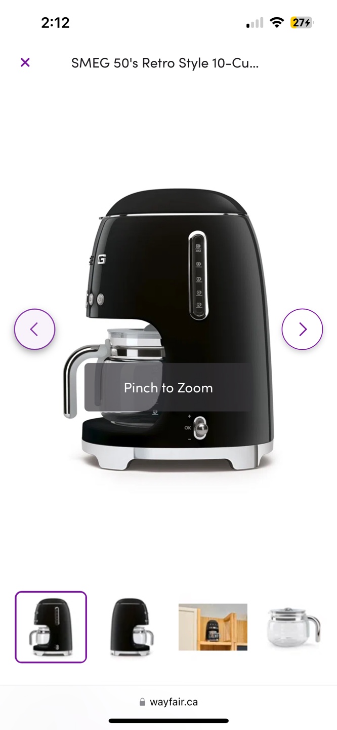 SMEG 50's Retro Style 10-Cup Drip Coffee Machine