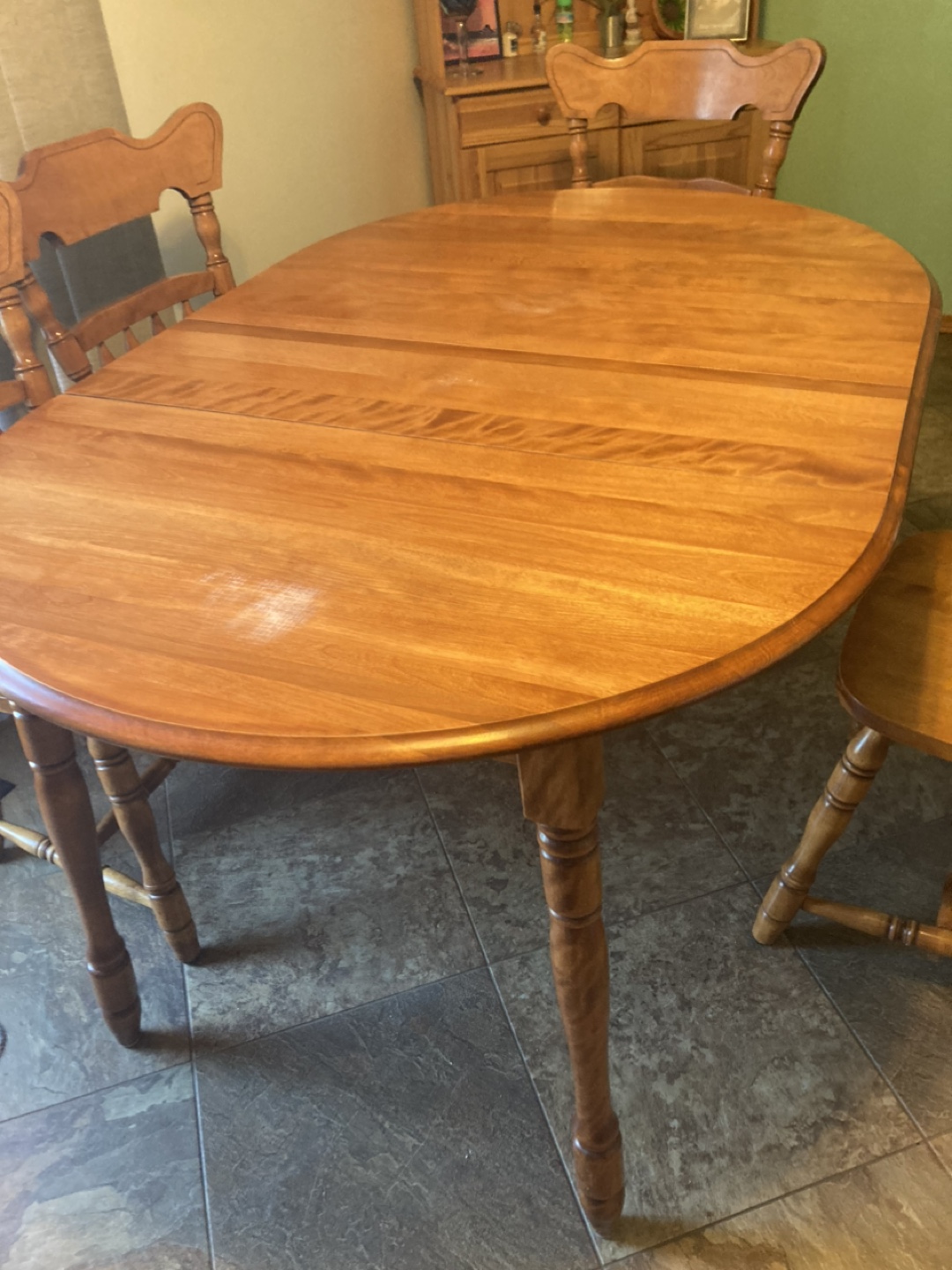 Oak Wooden Dining Table and Chairs Set - photo 4