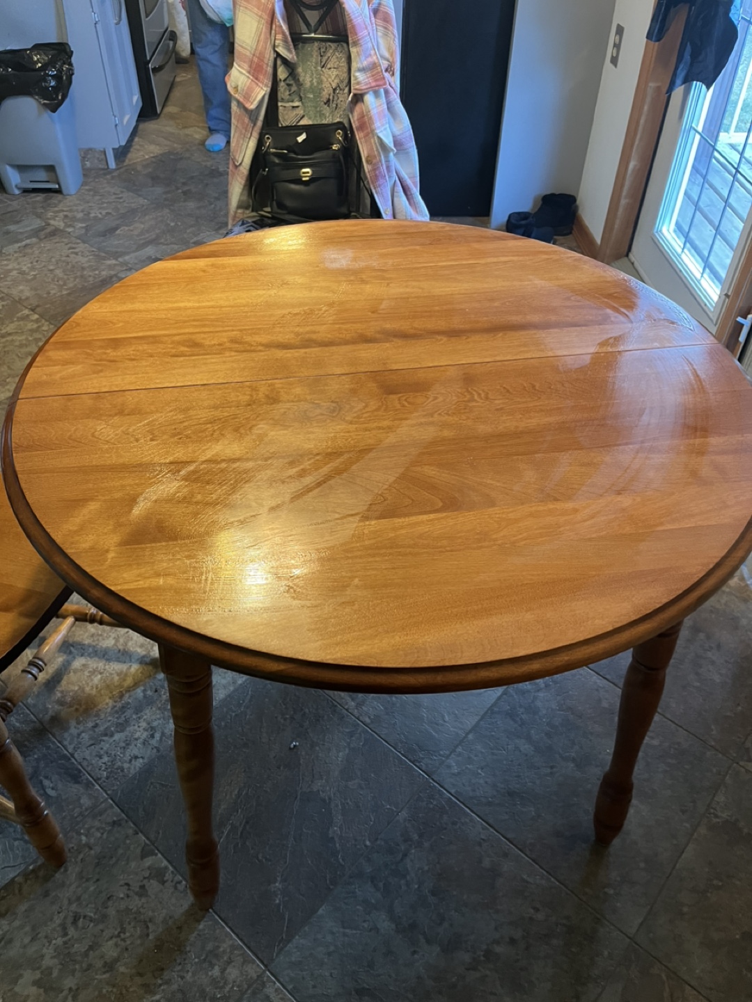 Oak Wooden Dining Table and Chairs Set - photo 2