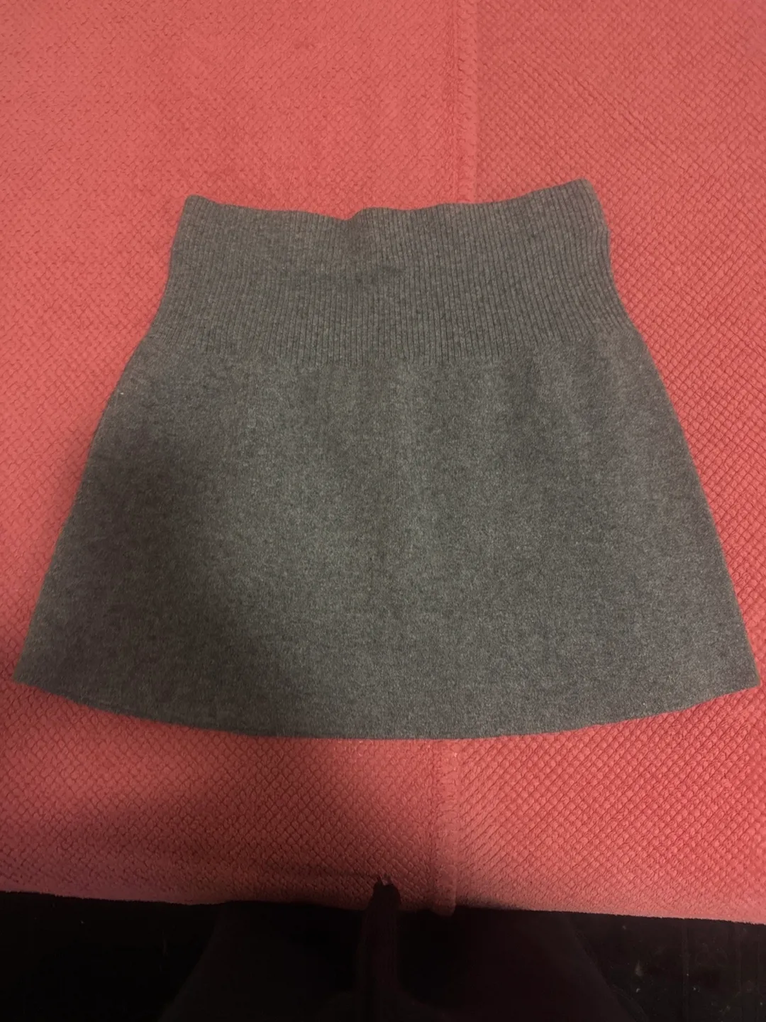 Zara Grey Knit Mini Skirt thumbnail