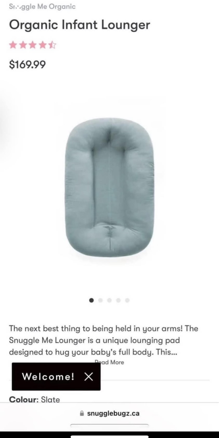 Snuggle Me Organic Infant Lounger - Excellent Condition - photo 2