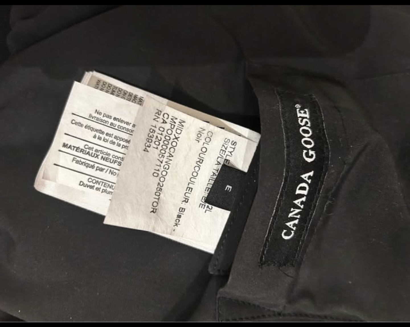 Canada Goose Maternity Panel - Black - Size Small - photo 2