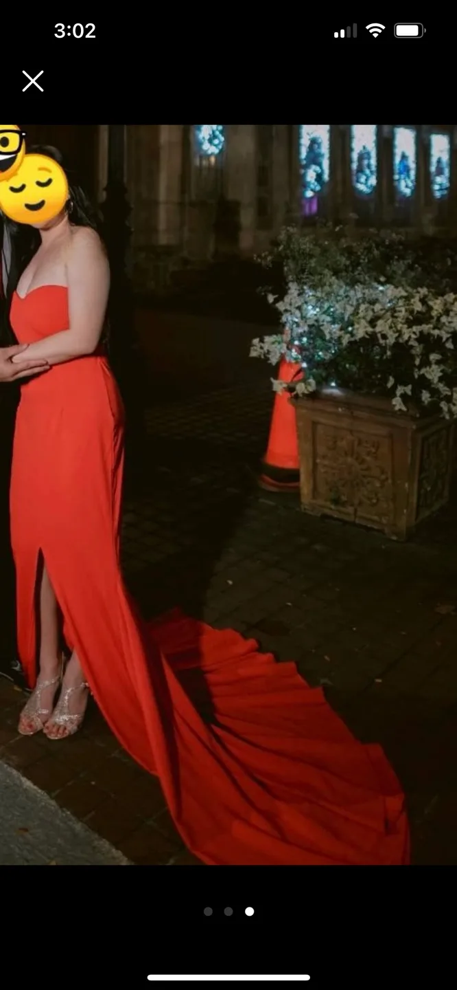 Stunning Red Strapless Mermaid Gown image indicator(3)