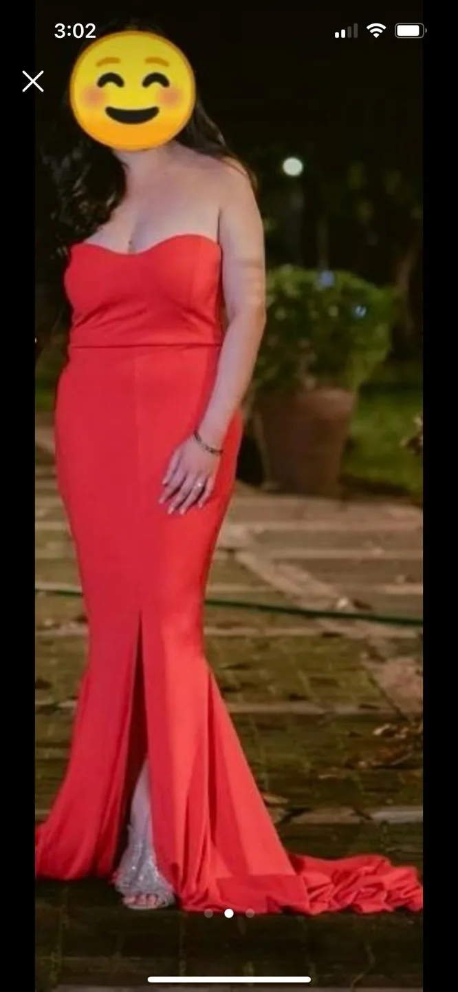 Stunning Red Strapless Mermaid Gown image indicator(2)