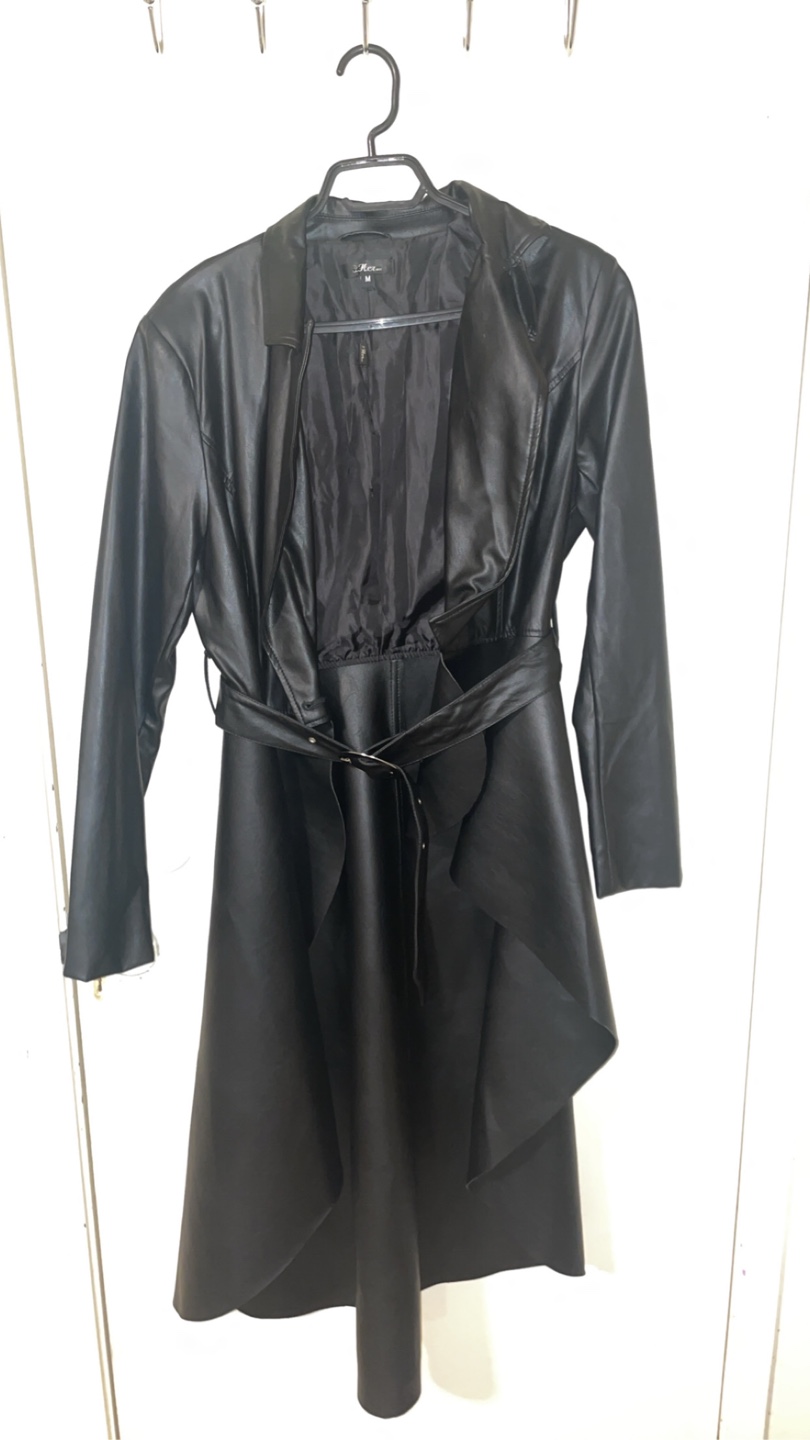 Black Faux Leather Asymmetrical Jacket - photo 3