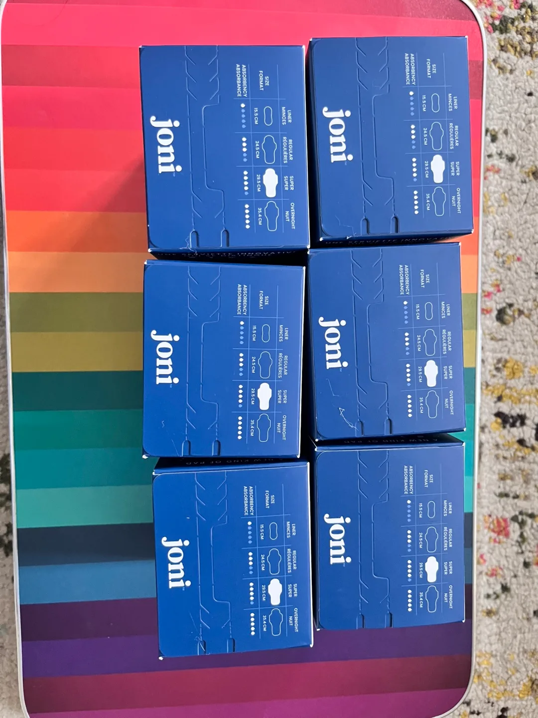 6 boxes Joni organic menstrual pads 10-pack image indicator(4)