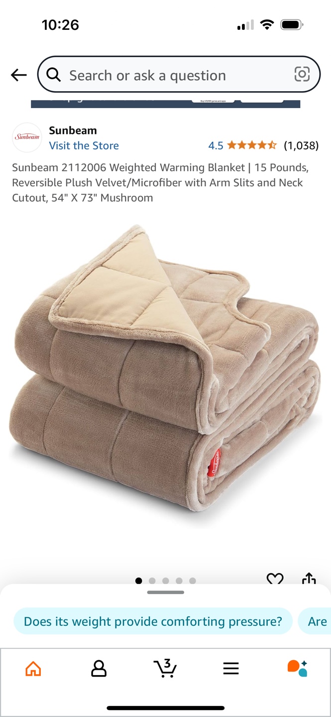 Sunbeam Weighted Warming Blanket - 15 lbs - photo 4