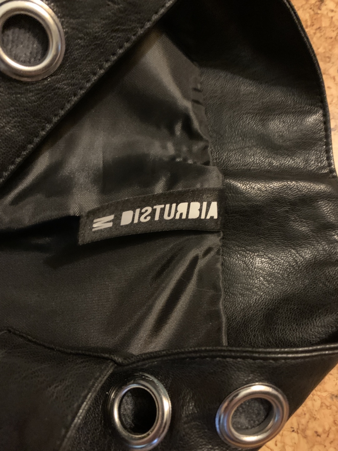 Disturbia Black Leather-Look Mini Dress with Eyelet Detail - photo 4