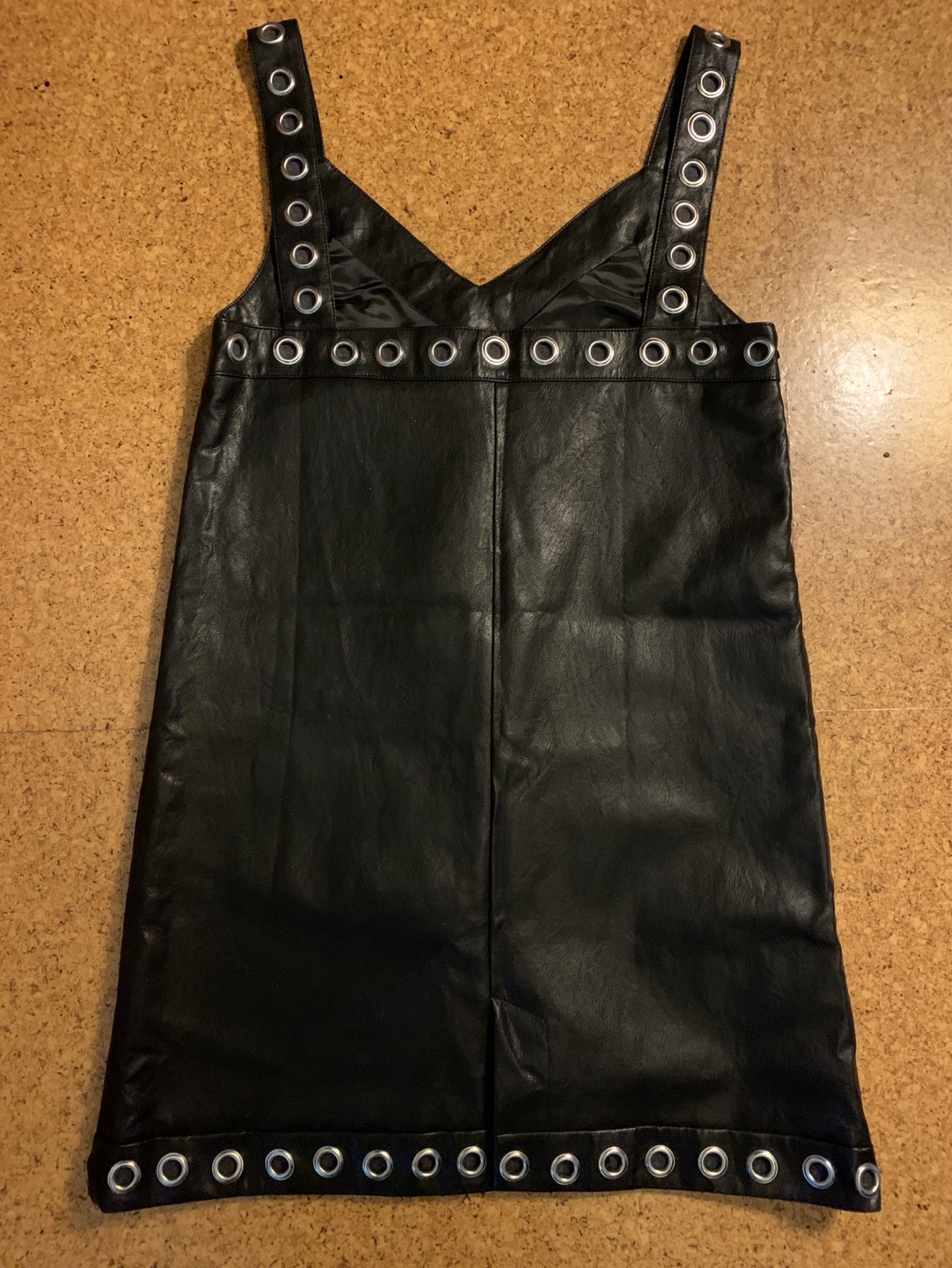 Disturbia Black Leather-Look Mini Dress with Eyelet Detail - photo 2