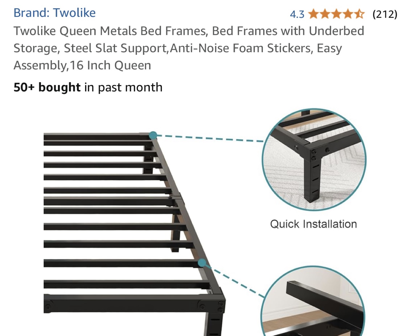 Queen Metal Bed Frame - New in Box - photo 3