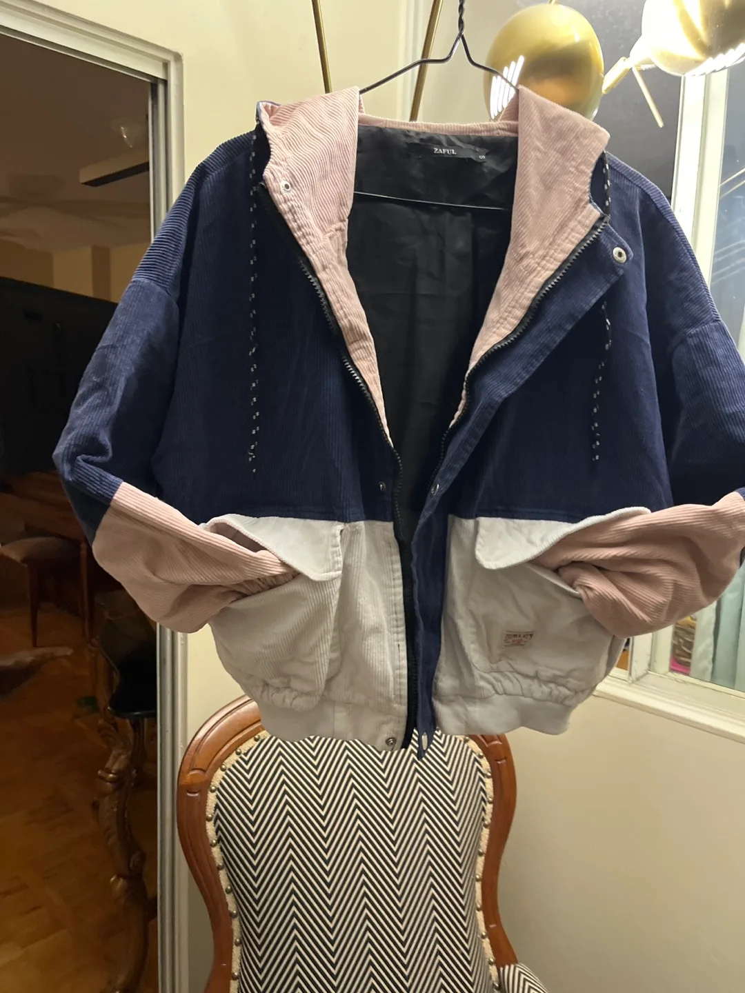 ZAful Colour Block Corduroy Jacket Size S image indicator(5)