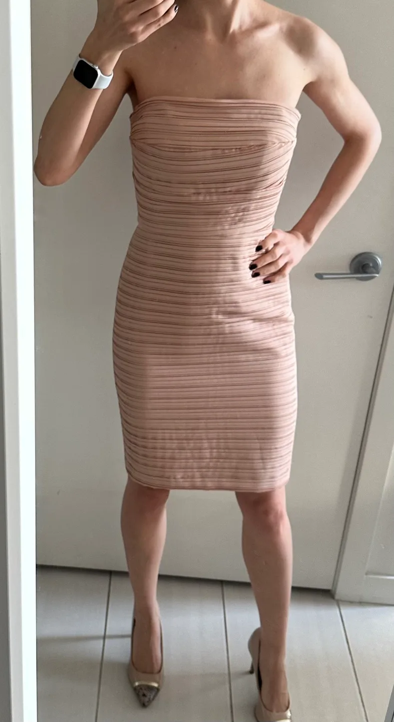 Mango Pink Strapless Dress image indicator(3)